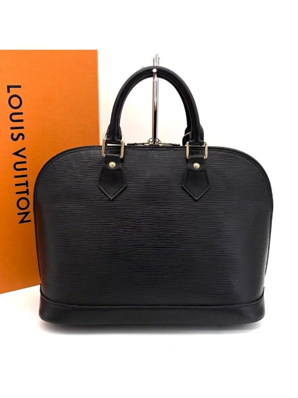 Louis Vuitton Epi Alma PM Handbag Noir Black Gold